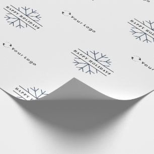 Business Logo White Kerstmis Snowflake LP Cadeaupapier