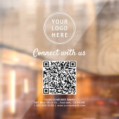 Business Logo White Lettering Create Your QR Code  Raamsticker (Vel 2)