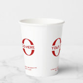 Business Logo White Red Papieren Bekers (Rechts)