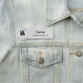 Business Logo White Wood Medewerker Naam Tag (In situ)