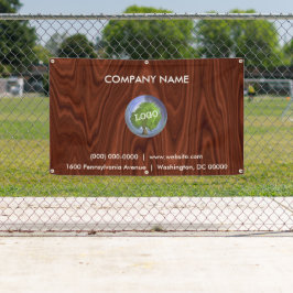 Business Logo Wood Outdoor Spandoek