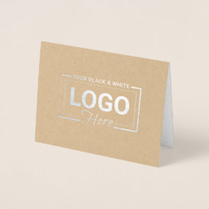 Business Logo Zilverfolie Bedankt Opmerking Kaarte Folie Kaarten