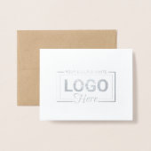 Business Logo Zilverfolie Bedankt Opmerking Kaarte Folie Kaarten (Voorkant met envelop)