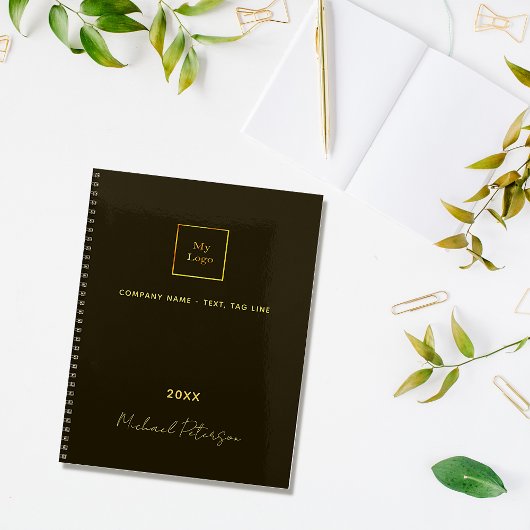 Business logo zwart goud elegant monogram 2026 planner