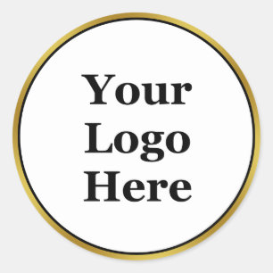 Business Logo Zwart Wit en Goud Sjabloon Ronde Sticker