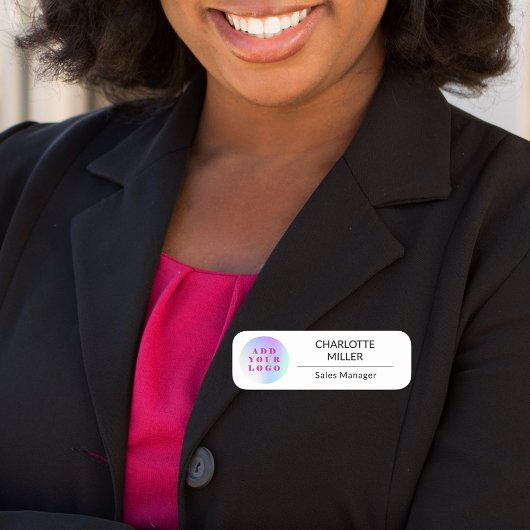 Business logo zwart wit medewerker modern naamplaatje