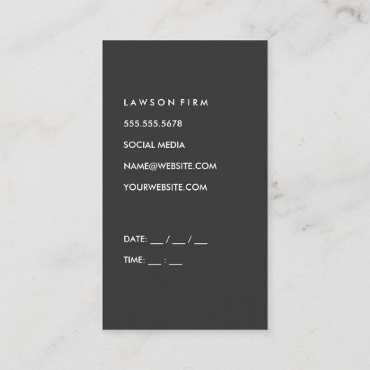 Business man Suit en Stropdas Afsprakenkaartje (Achterkant)