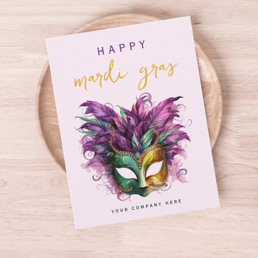 Business Mardi Gras Masquerade Briefkaart