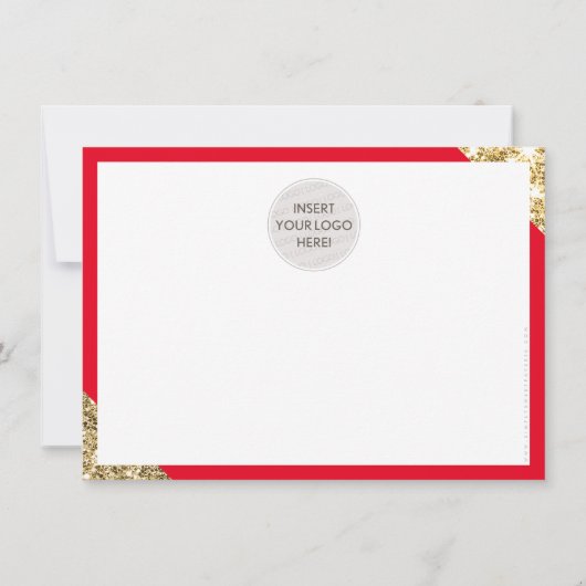 BUSINESS MERCI angle moderne script rouge or (Dos)