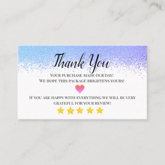 business merci carte de visite fait maison (Devant)