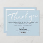 BUSINESS MERCI chic bébé bleu blanc encre (Devant / Derrière)