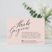 BUSINESS MERCI chic calligraphie blush rose (Debout devant)