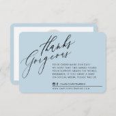 BUSINESS MERCI chic calligraphie canard oeuf bleu (Devant / Derrière)