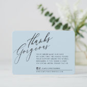 BUSINESS MERCI chic calligraphie canard oeuf bleu (Debout devant)