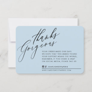 BUSINESS MERCI chic calligraphie canard oeuf bleu