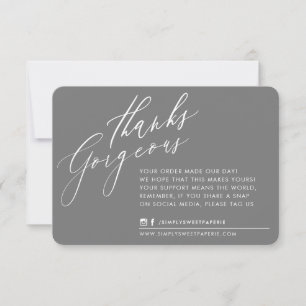 BUSINESS MERCI chic calligraphie gris inverse