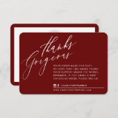 BUSINESS MERCI chic calligraphie maroon rouge (Devant / Derrière)