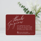 BUSINESS MERCI chic calligraphie maroon rouge (Debout devant)