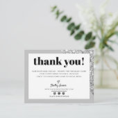 BUSINESS MERCI chic glam gris argent LOGO (Debout devant)