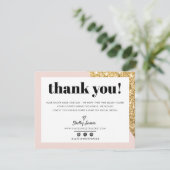 BUSINESS MERCI chic glam or blush rose LOGO (Debout devant)