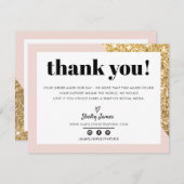 BUSINESS MERCI chic glam or blush rose LOGO (Devant / Derrière)