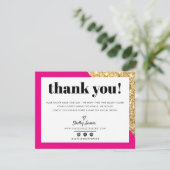 BUSINESS MERCI chic glam or rose vif LOGO (Debout devant)