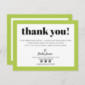 BUSINESS MERCI chic moderne citron vert LOGO (Devant / Derrière)