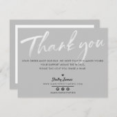 BUSINESS MERCI chic moderne gris clair encre blanc (Devant / Derrière)