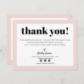 BUSINESS MERCI chic moderne rose roux LOGO (Devant / Derrière)