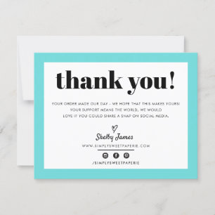 BUSINESS MERCI chic moderne turquoise aqua LOGO