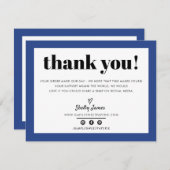 BUSINESS MERCI chic royal bleu moderne LOGO (Devant / Derrière)