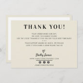 BUSINESS MERCI chic simple moderne ivoire noir (Devant / Derrière)