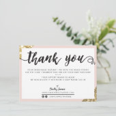 BUSINESS MERCI d'angle moderne script d'or blush (Debout devant)