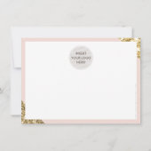 BUSINESS MERCI d'angle moderne script d'or blush (Dos)