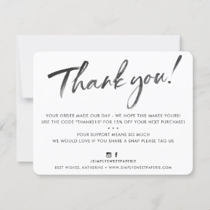 BUSINESS MERCI élégant encre couleur d'eau noir