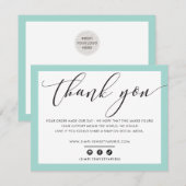 BUSINESS MERCI élégant vert menthe moderne LOGO (Devant / Derrière)