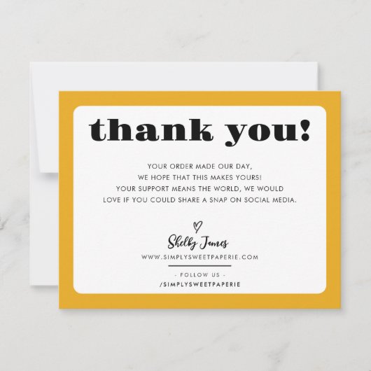 BUSINESS MERCI logo chic moderne moutarde jaune (Devant)