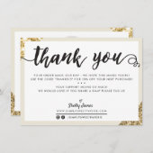 BUSINESS MERCI moderne angle écriture or (Devant / Derrière)