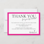 BUSINESS MERCI moderne chic audacieux rose fuschia (Devant)