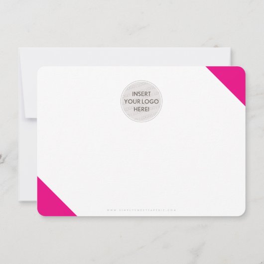 BUSINESS MERCI moderne chic corners script rose (Dos)