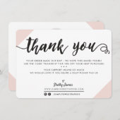 BUSINESS MERCI moderne chic corners script rose (Devant / Derrière)