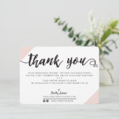 BUSINESS MERCI moderne chic corners script rose (Debout devant)