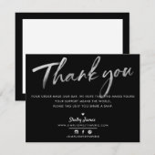 BUSINESS MERCI moderne chic noir blanc encre (Devant / Derrière)