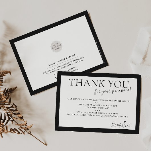 BUSINESS MERCI moderne chic noir noir blanc