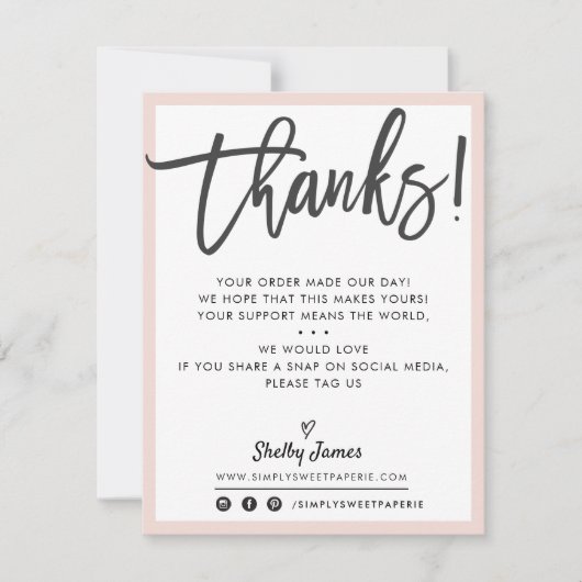 BUSINESS MERCI moderne chic noir roux rose (Devant)