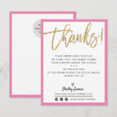 BUSINESS MERCI moderne chic or parties scintillant (Devant / Derrière)