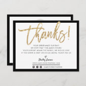 BUSINESS MERCI moderne chic or parties scintillant (Devant / Derrière)