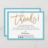 BUSINESS MERCI moderne chic or parties scintillant (Devant / Derrière)