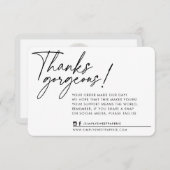 BUSINESS MERCI moderne écriture noir blanc (Devant / Derrière)