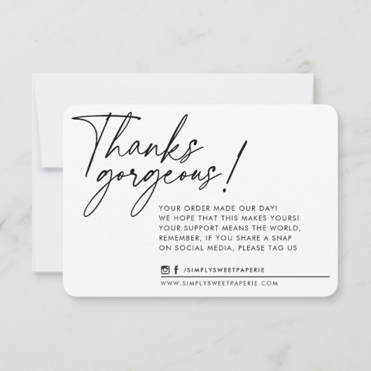 BUSINESS MERCI moderne écriture noir blanc (Devant)